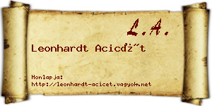 Leonhardt Acicét névjegykártya